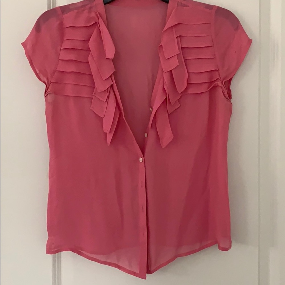 SALE!!PURE SILK TAB-DETAILED TOP